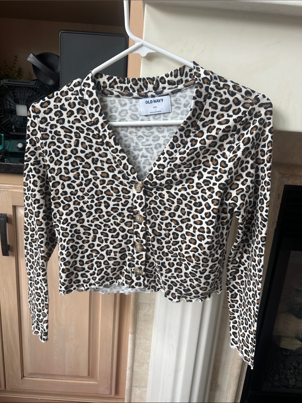 Old Navy Leopard Print Cardigan & Black Knit Layering Cardigan Set - M - Picture 2 of 9